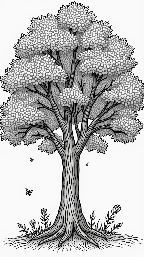 coloriages pour adultes d’arbre